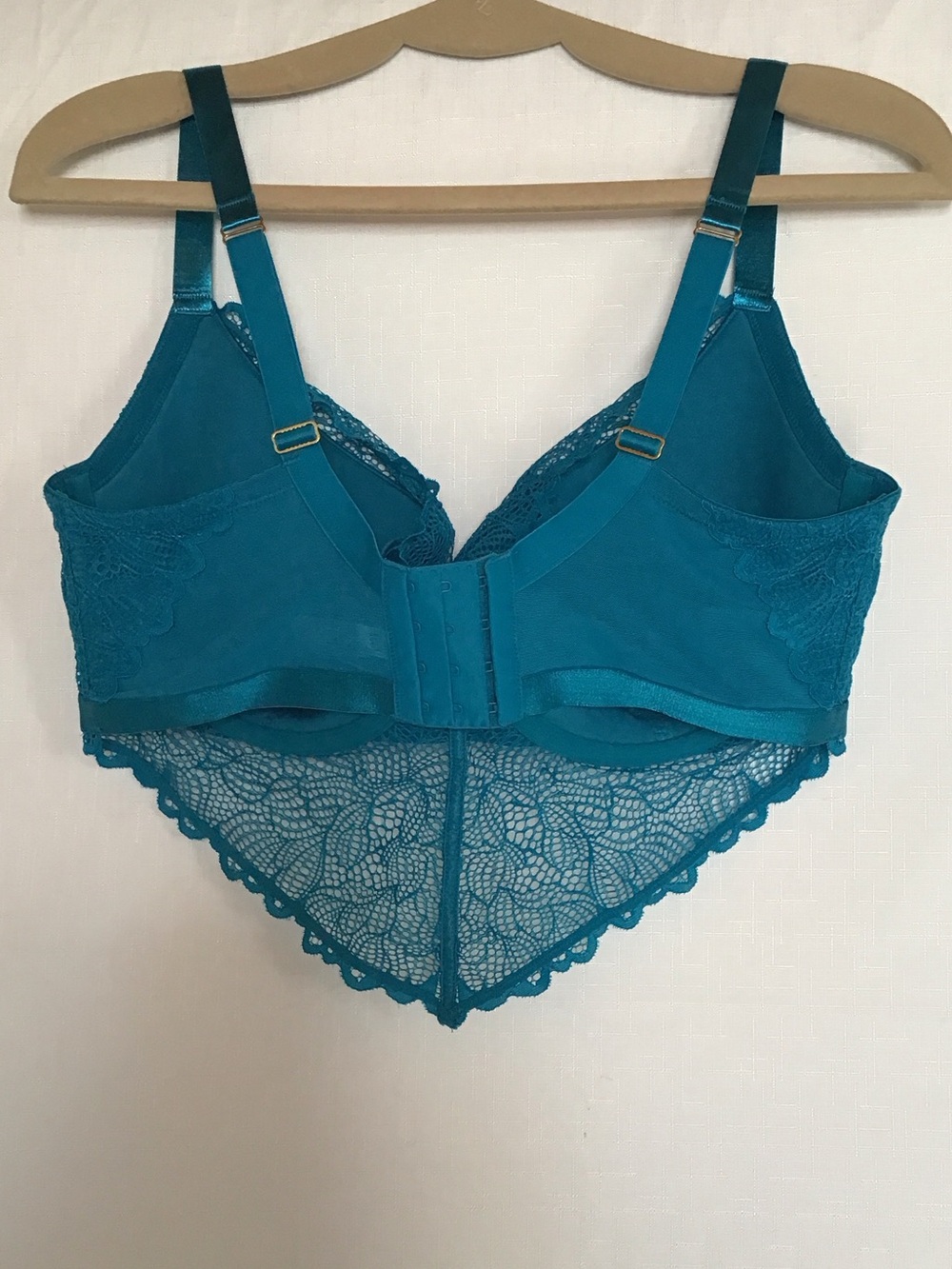 Cacique Women’s Teal Lace Longline Bra - Women Intimates size 38 F - Picture 4 of 9